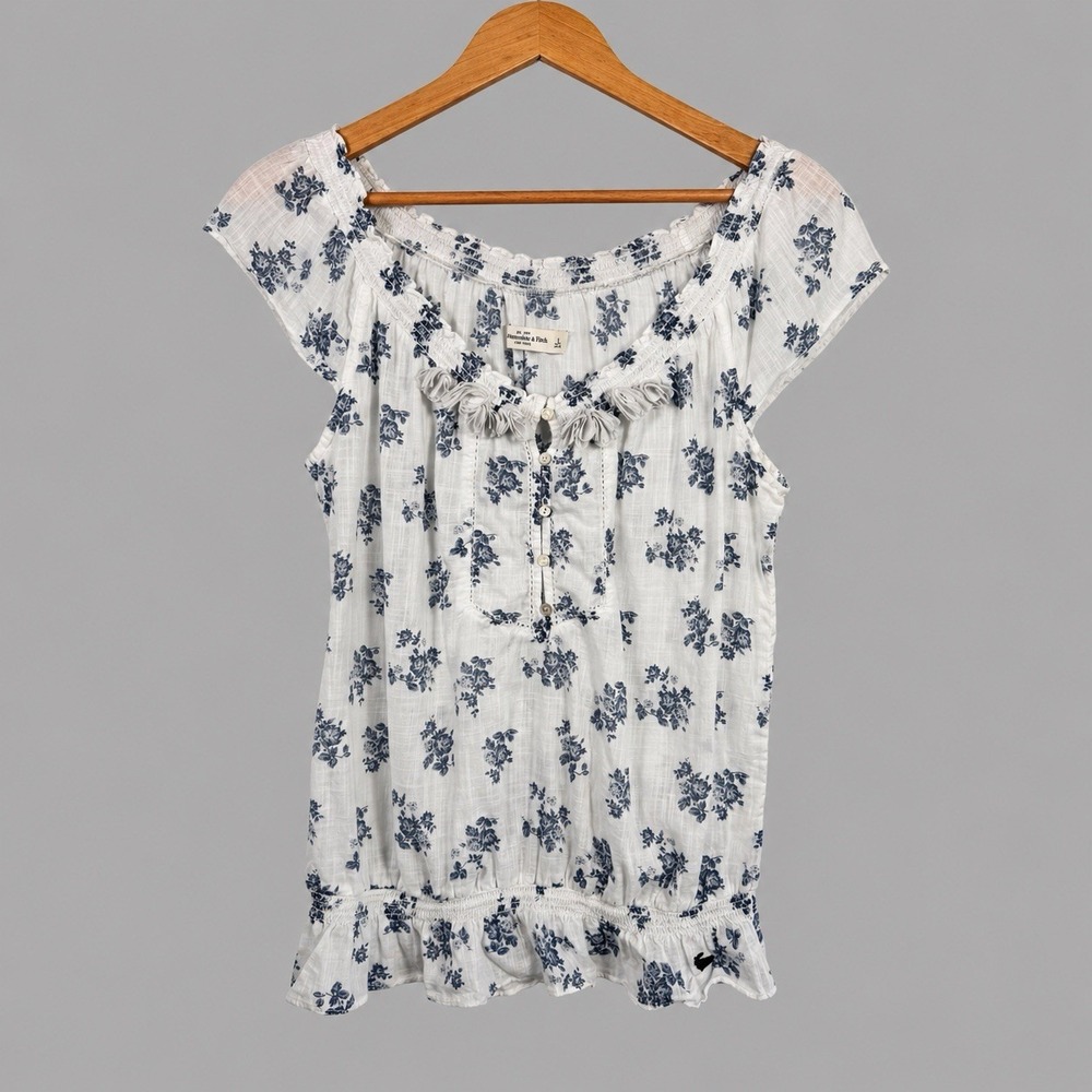 Abercrombie Fitch Y2K Boho Top Womens Large Cottage Coquette Romantic Feminine